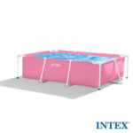 28266 Pink Rectangular Metal Frame Базен  220×150×60 cm